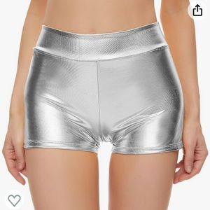 Silver “booty shorts”